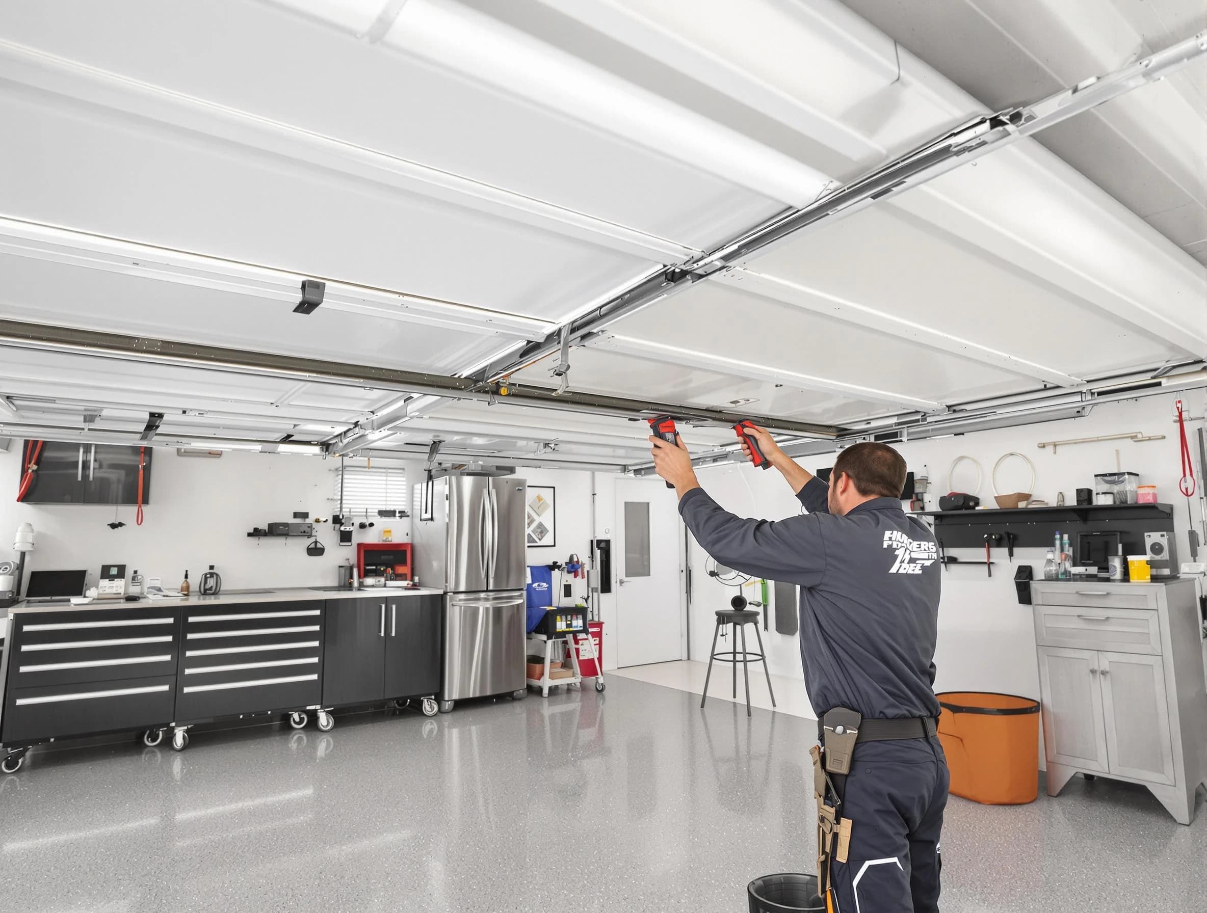 Overhead garage door repair service by Woods Cross Garage Door Repair in Woods Cross