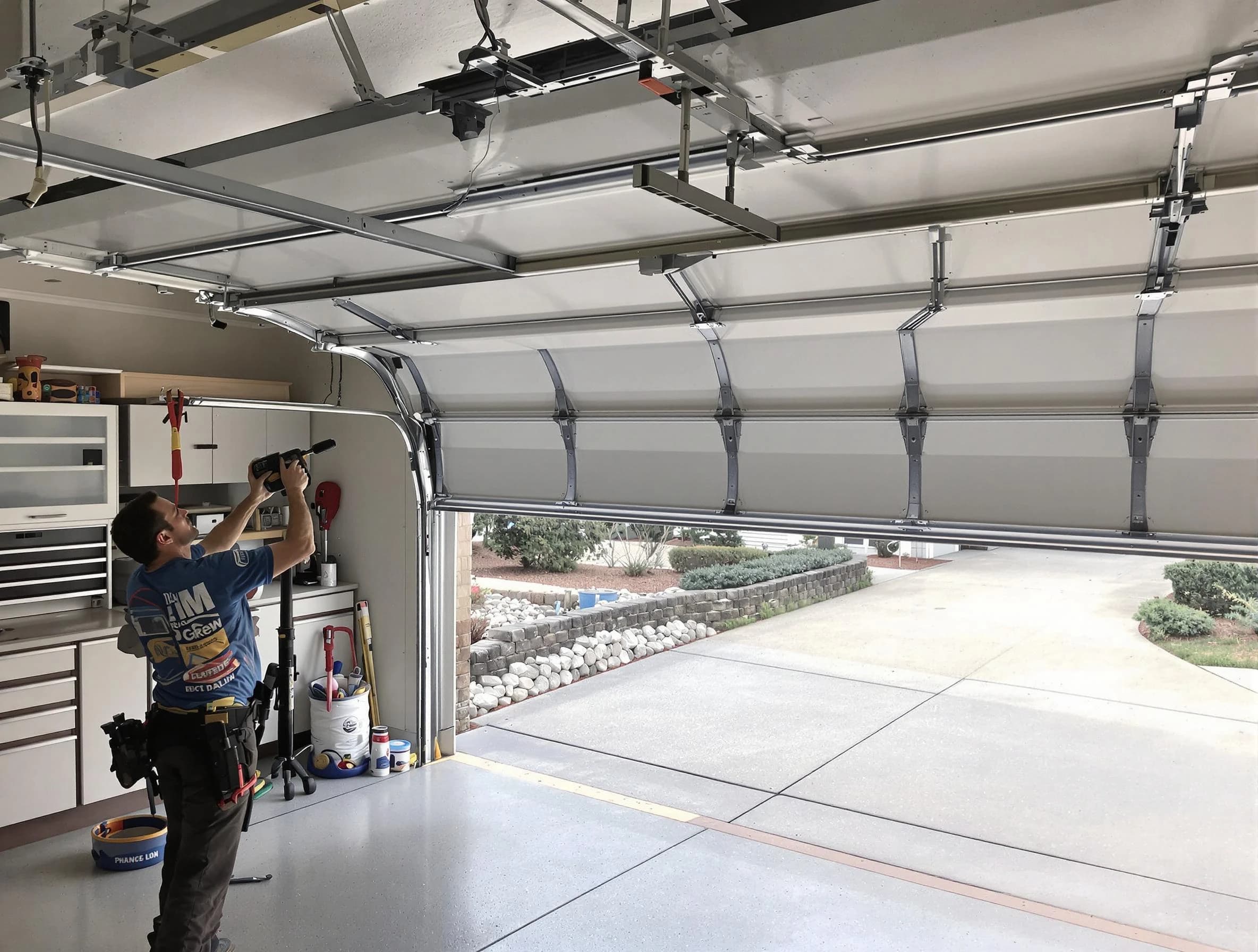 Garage door track repair service by Woods Cross Garage Door Repair in Woods Cross