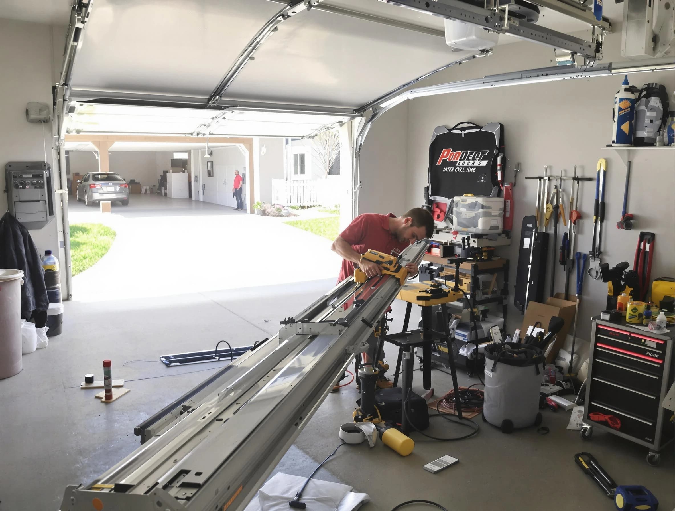 Woods Cross Garage Door Repair expert performing track repair in Woods Cross